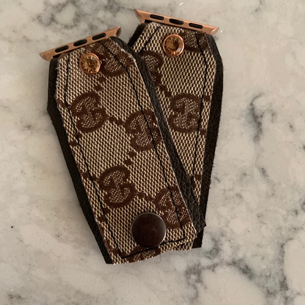 Upcycled Authentic Gucci/Leather Apple Watch Band